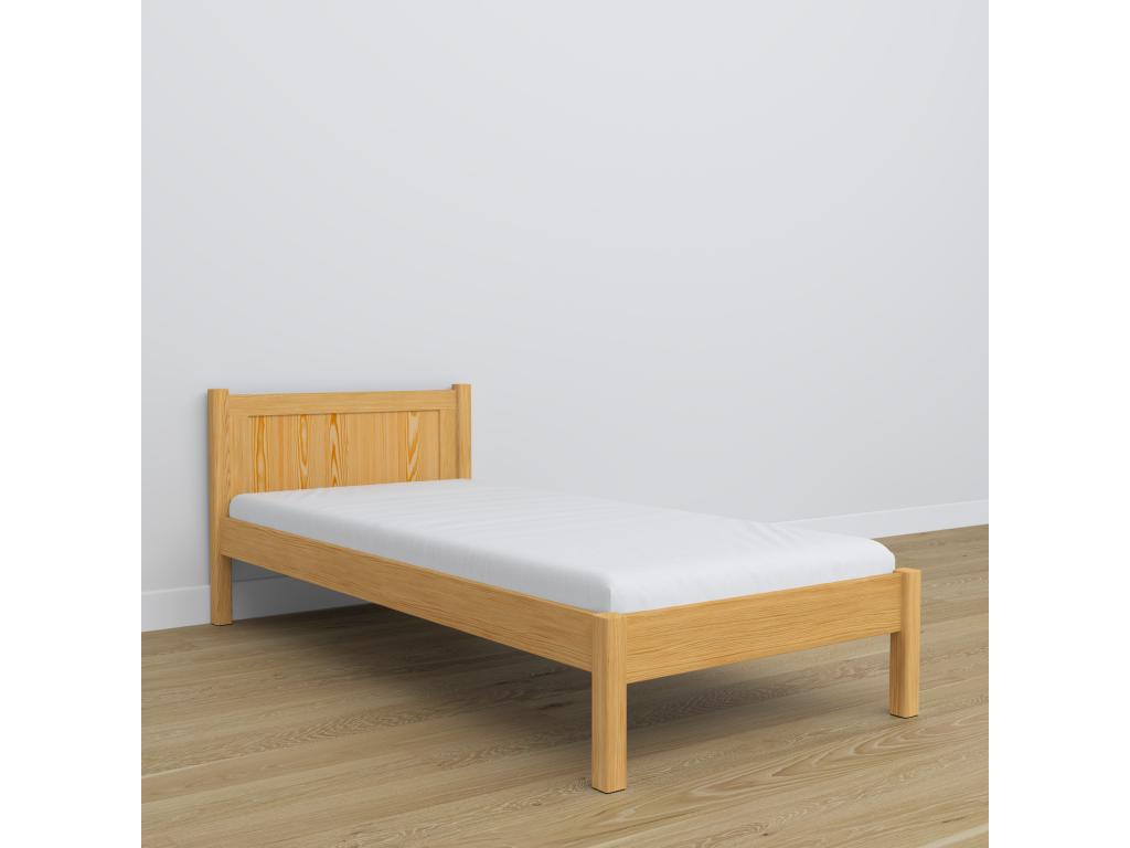 Natural Pine Wood Bed, 90 x 190 cm