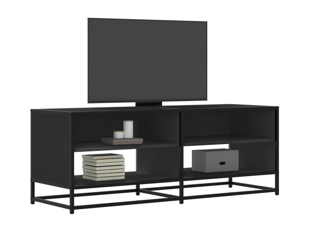 Black Engineered Wood TV Stand, 120.5 x 40 x 46 cm