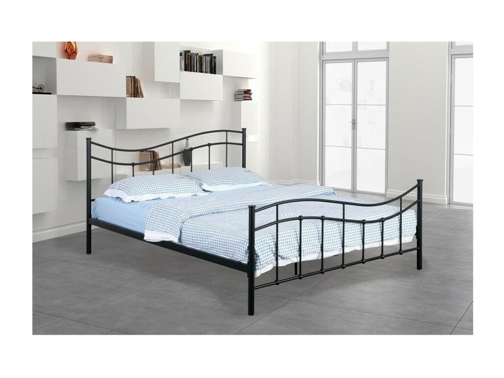 Black Metal Bed, 140 x 200 cm