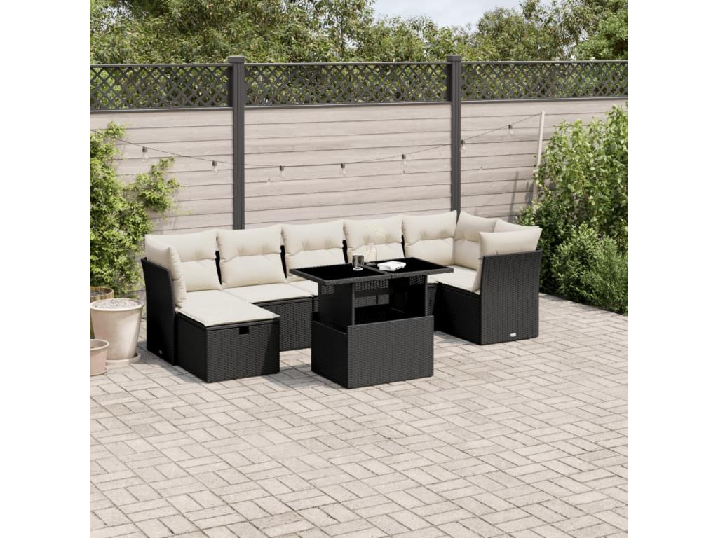 Black Woven Resin Wicker Outdoor Furniture Set - dlz1766582329086