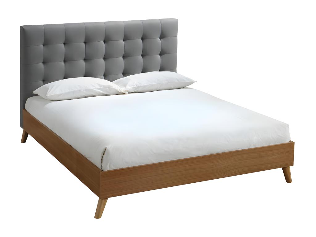 Gray Fabric Bed, 160 x 200 cm