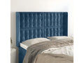 Blue Velvet Bed, 147 x 16 x 118 cm