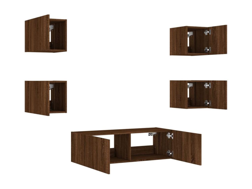 Brown Oak Wood TV Stand - dlz1766582551860