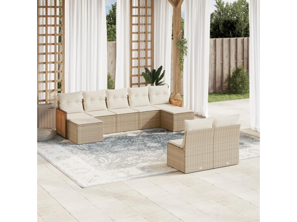 Beige Woven Resin Wicker Outdoor Furniture Set - dlz1766582362233