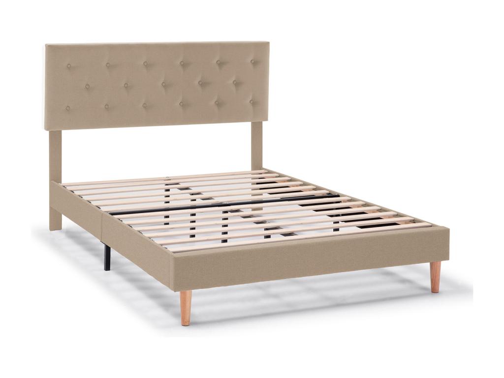 Beige Bed Frame, 140 x 190 cm