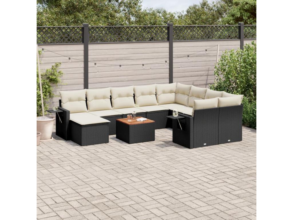Black Woven Resin Wicker Outdoor Furniture Set