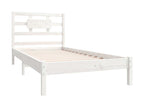 White Solid Wood Bed Frame, 90 x 200 cm