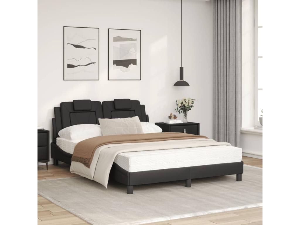 Black Faux Leather Mattress, 120 x 200 cm