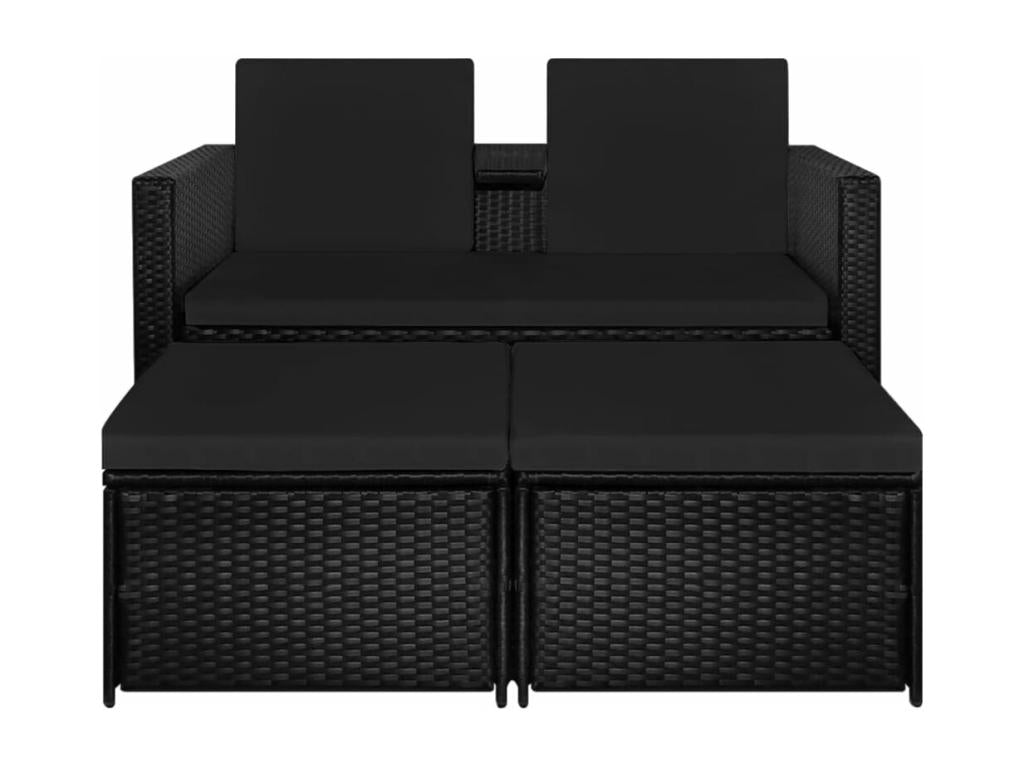 Black Woven Resin Wicker Outdoor Furniture Set - dlz1766582153288