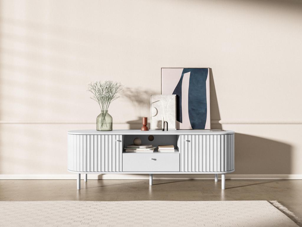 White TV Stand, 156 x 48 x 51 cm