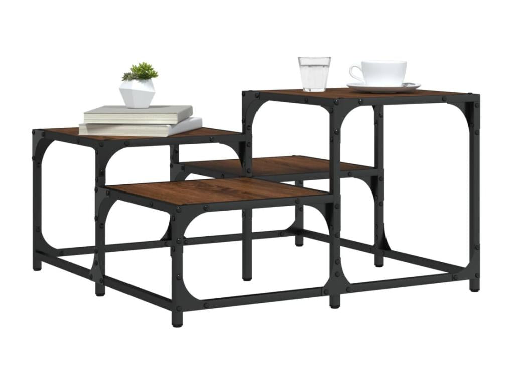 Brown Engineered Wood Coffee Table, 68 x 68 x 40 cm