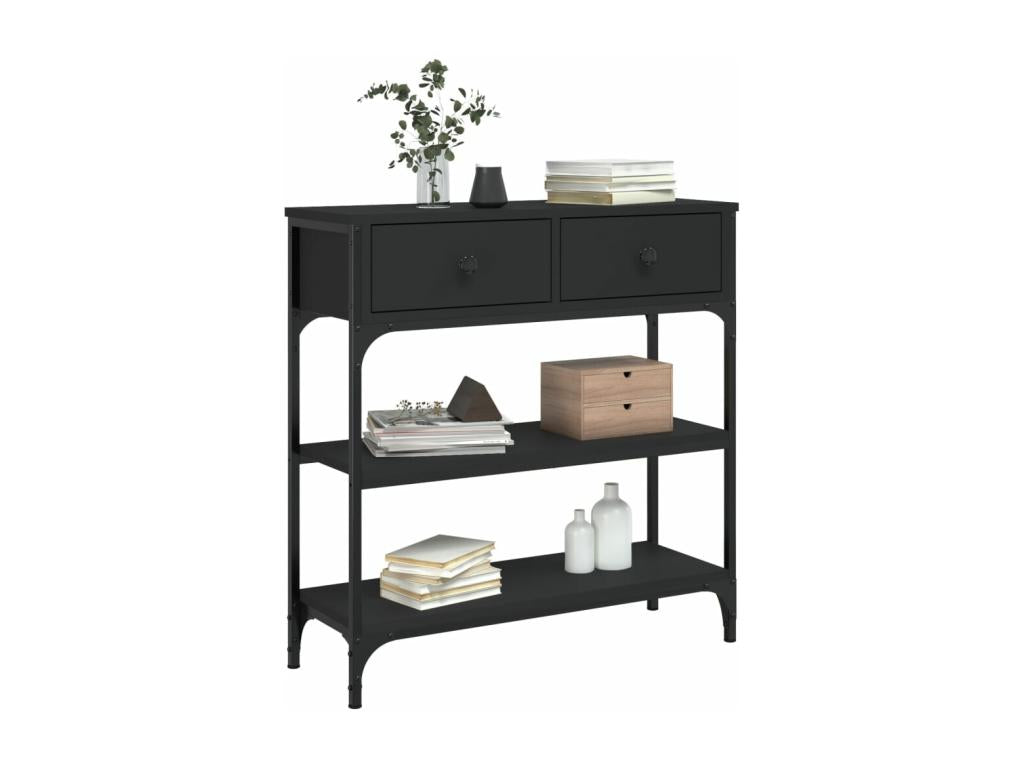 Black Engineered Wood Table, 72.5 x 25 x 75 cm