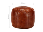 Natural Leather Ottoman, 40 x 35 cm