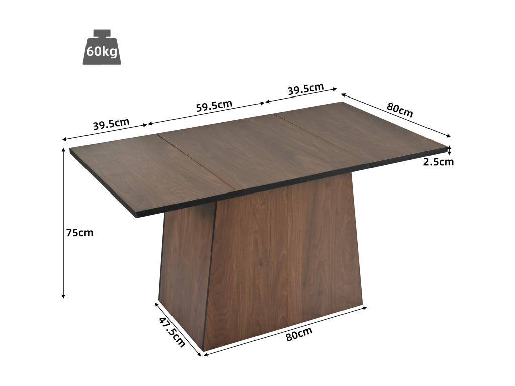 Brown Velvet Table, 138.5 x 80 x 75 cm