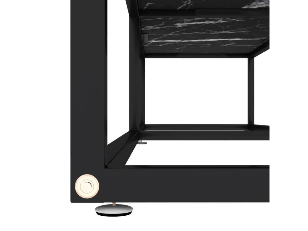 Black Glass TV Stand, 160 x 40 x 40.5 cm