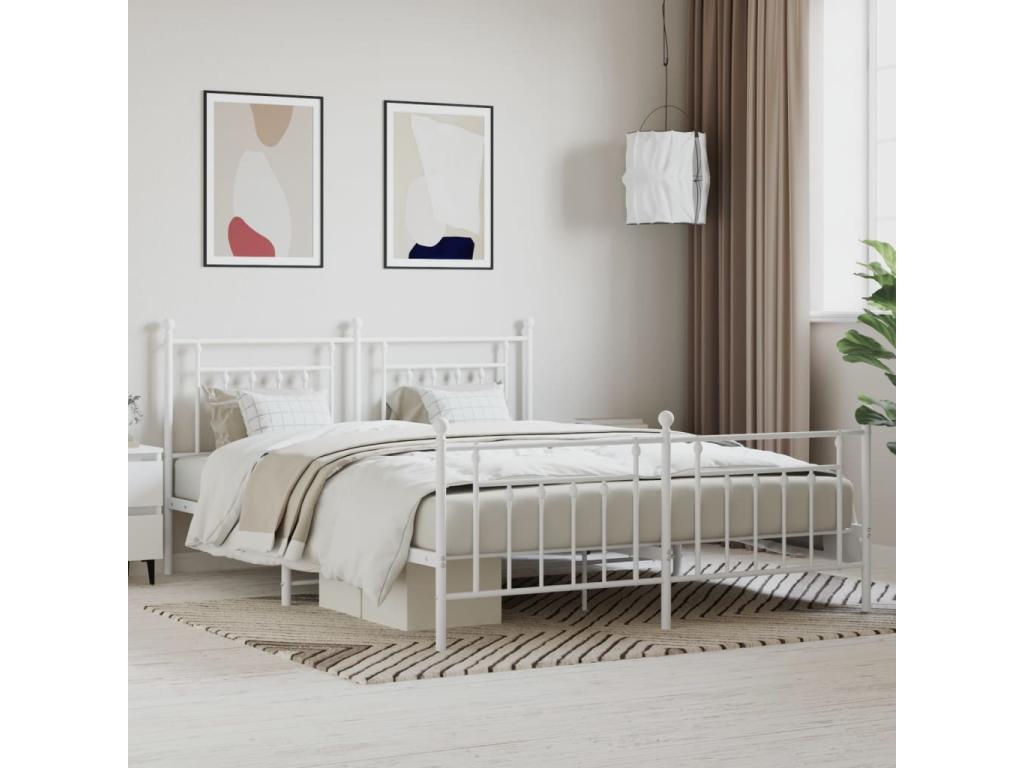White Metal Bed Frame, 160 x 200 cm