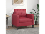 Red Faux Leather Accent Chair
