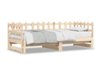 Brown Pine Wood Bed, 2 x 80 x 200 cm