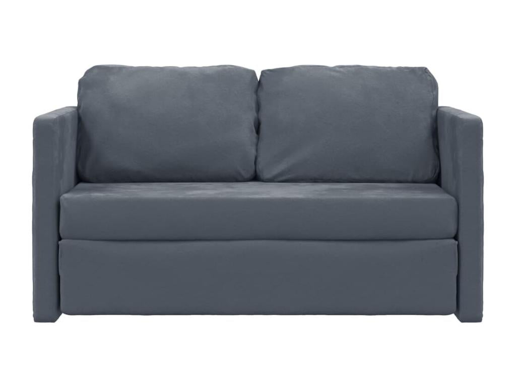 Gray Velvet Bed, 122 x 204 x 55 cm