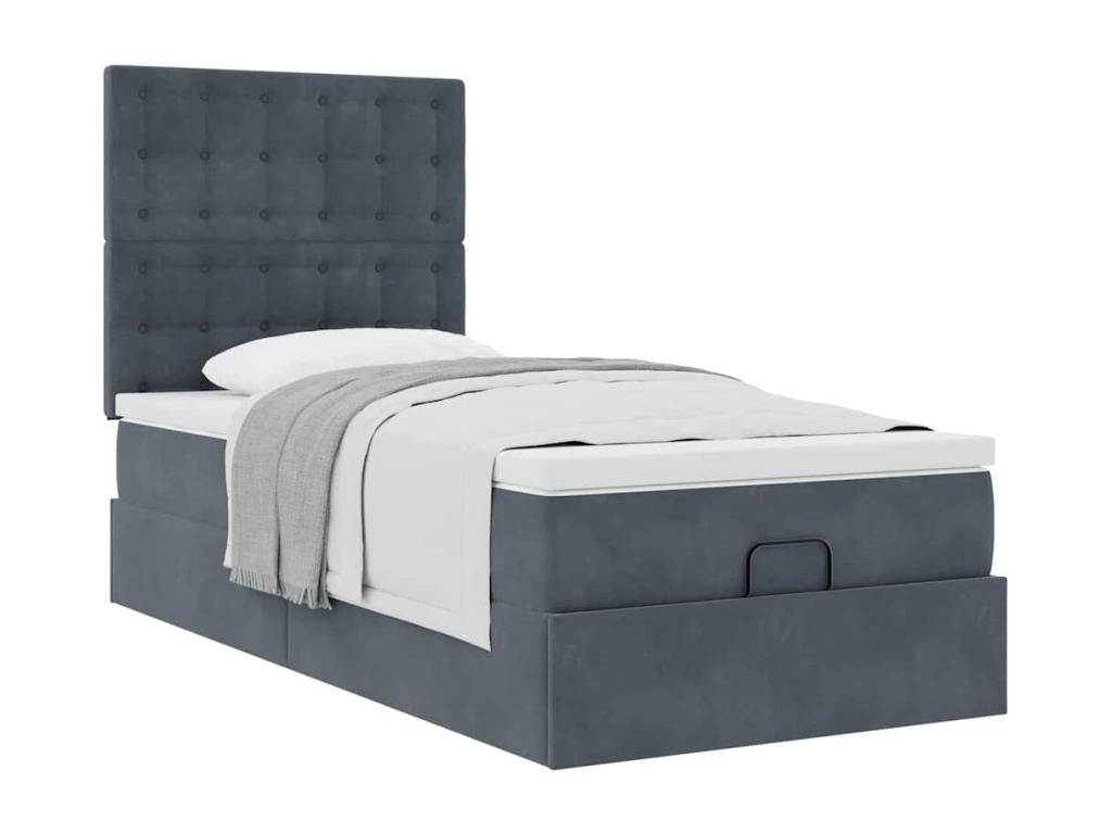 Gray Velvet Mattress, 100 x 200 cm