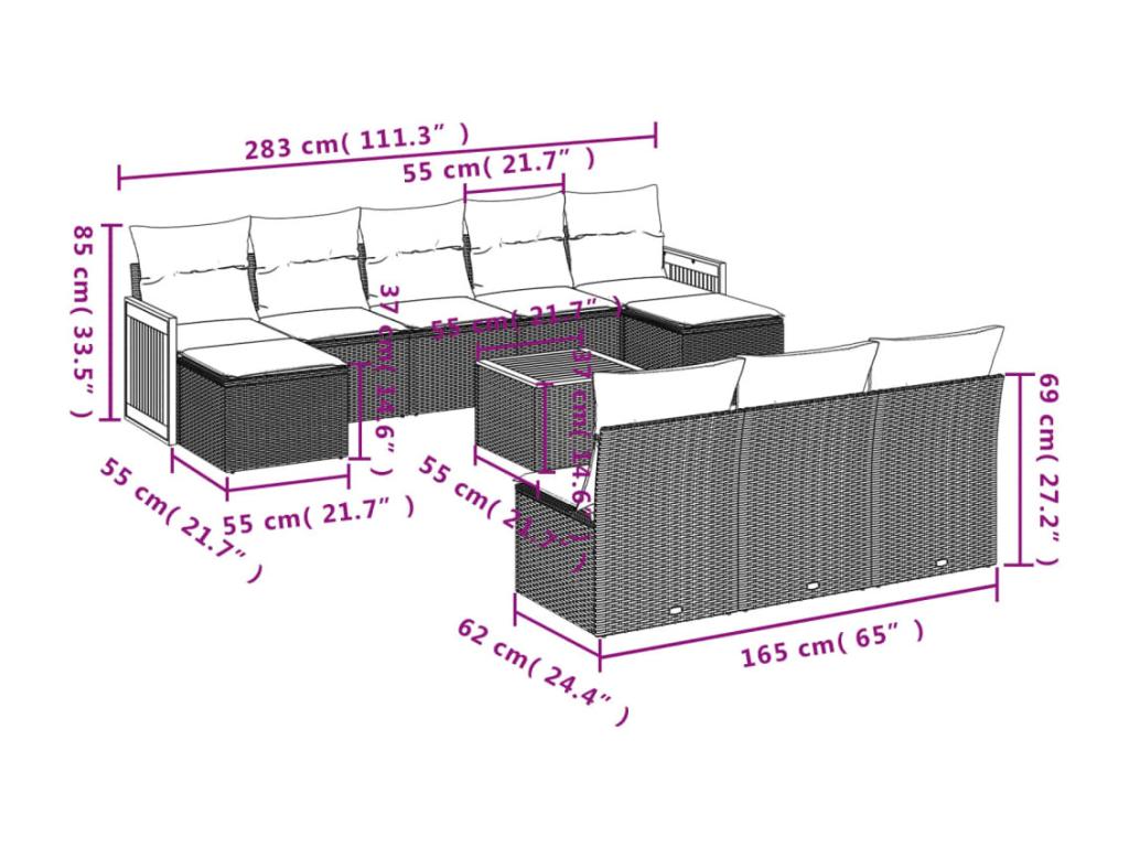 Black Woven Resin Wicker Outdoor Furniture Set - dlz1766582451794