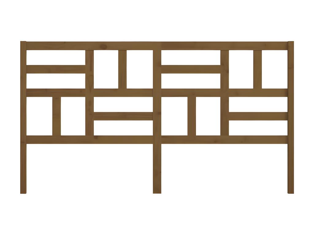 Brown Solid Wood Bed, 206 x 4 x 104 cm