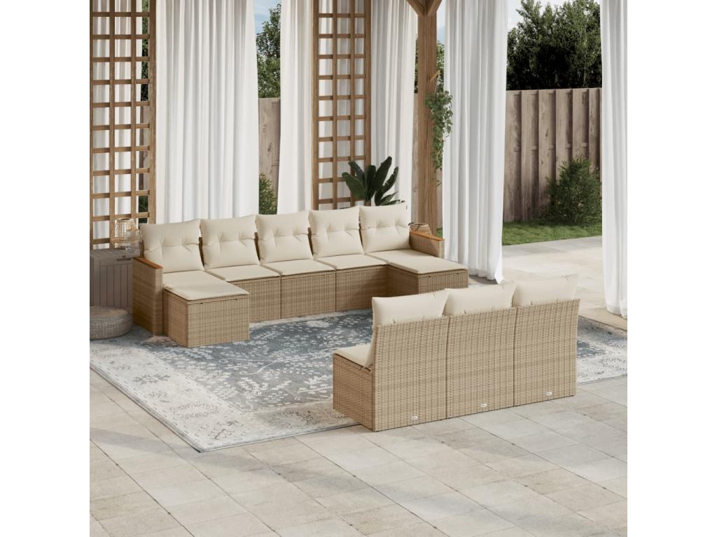 Beige Woven Resin Wicker Outdoor Furniture Set - dlz1766582259791
