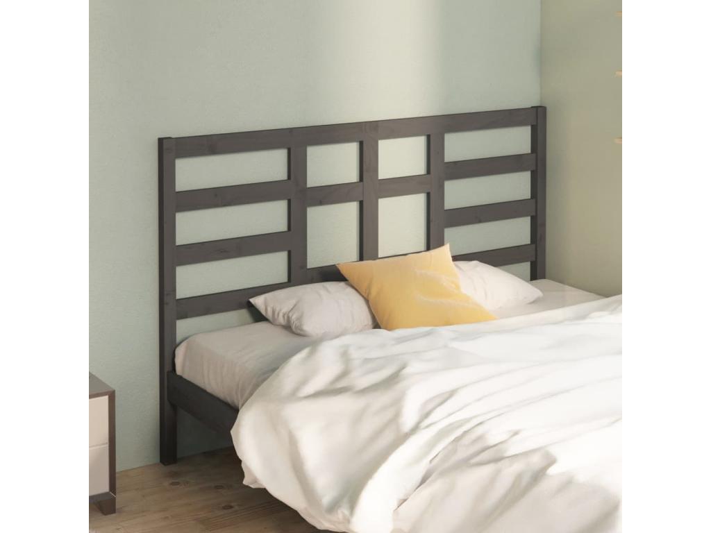 Gray Solid Wood Bed, 166 x 4 x 104 cm