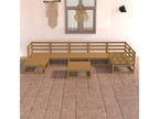 Brown Pine Wood Outdoor Furniture Set
