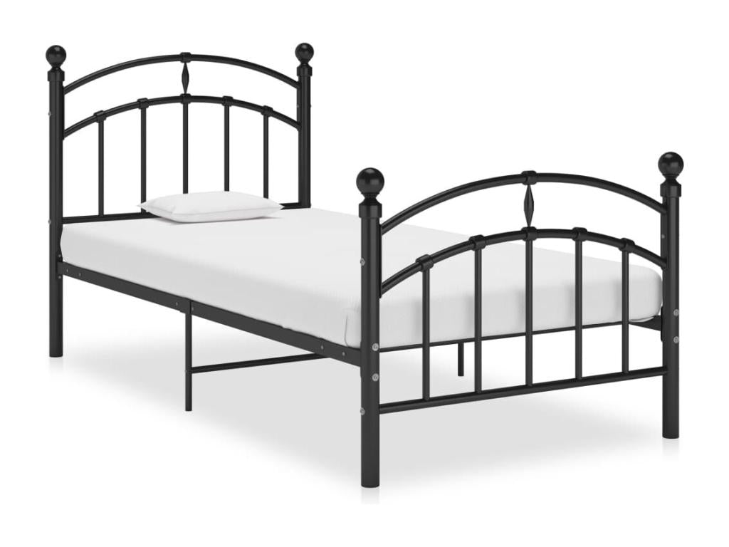 Black Metal Bed Frame, 100 x 200 cm