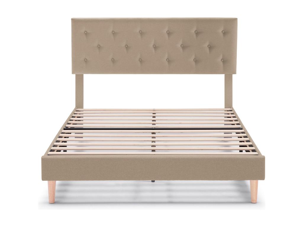 Beige Bed Frame, 140 x 190 cm