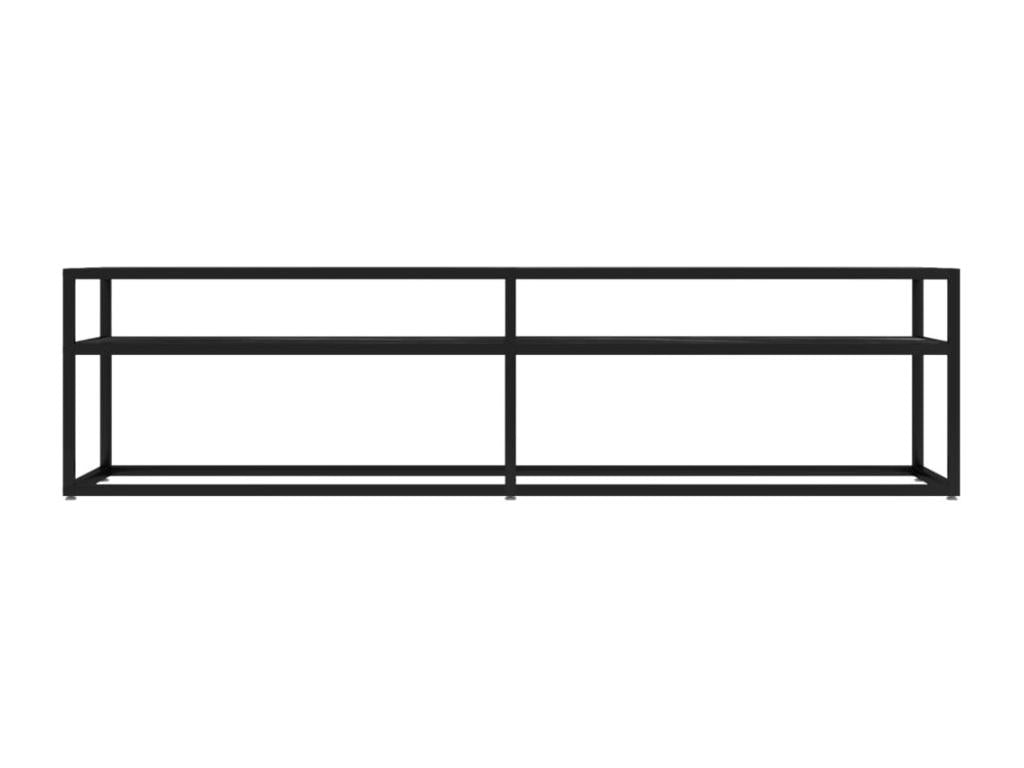 Black Glass TV Stand, 160 x 40 x 40.5 cm