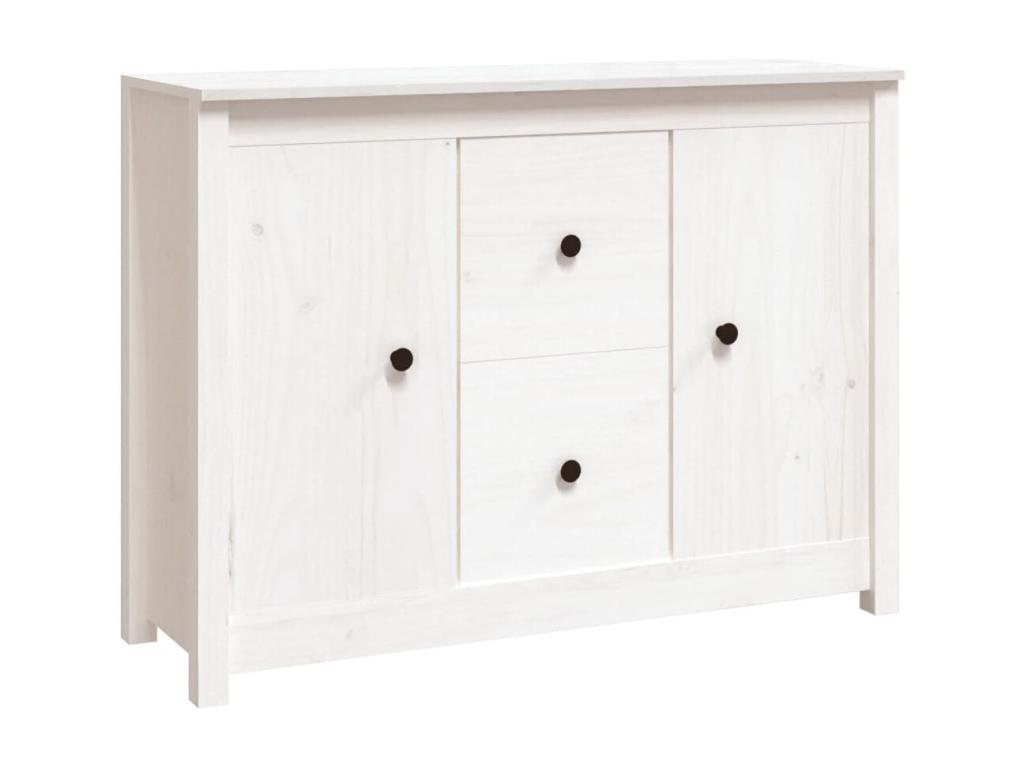 White Solid Wood Sideboard, 100 x 35 x 74 cm
