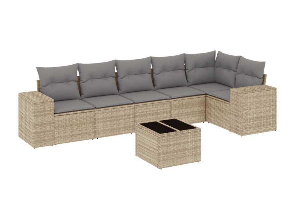 Beige Woven Resin Wicker Outdoor Furniture Set - dlz1766581956002