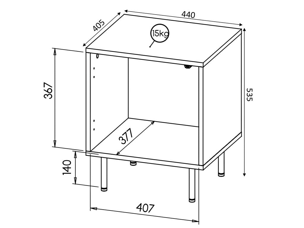 White Table, 44 x 54 x 41 cm