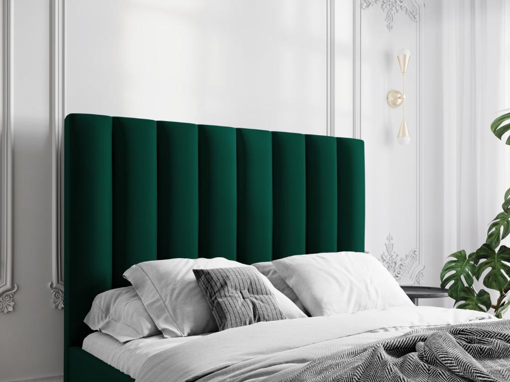 Green Velvet Bed, 160 x 8 x 120 cm