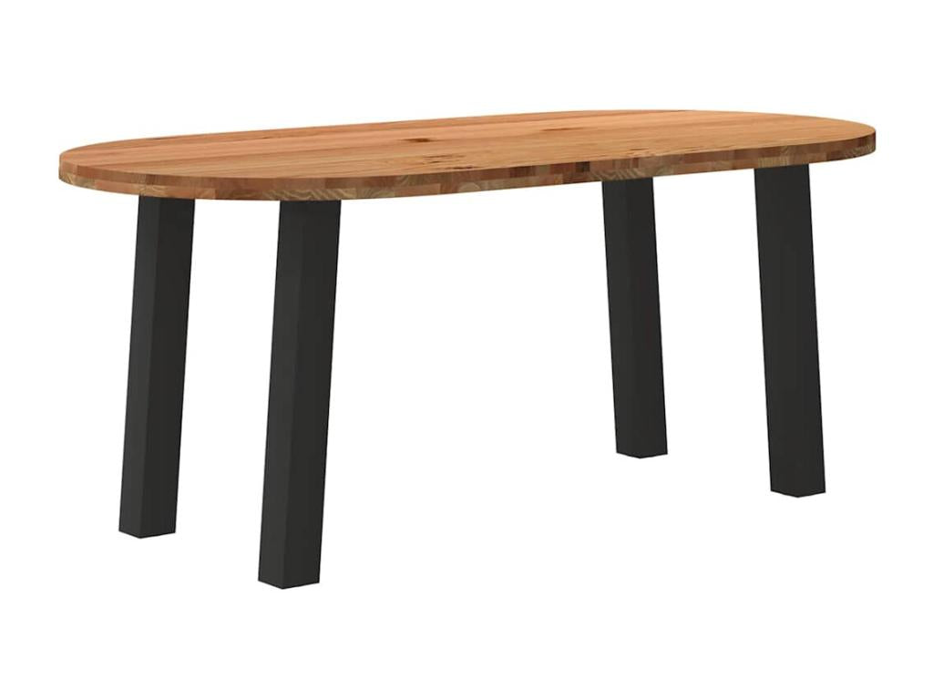 Brown Oak Wood Dining Table - dlz1766582342259