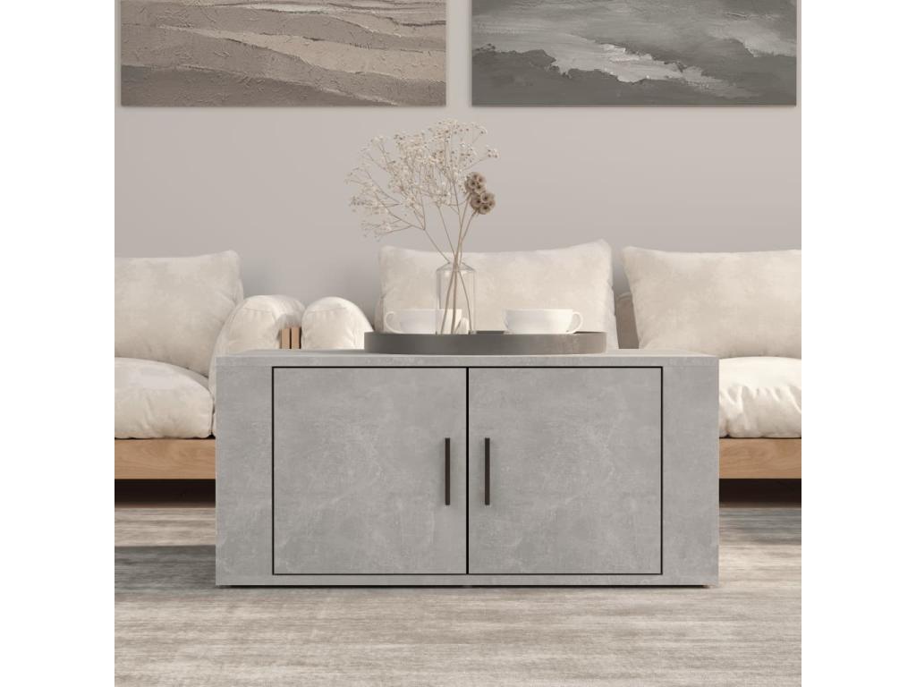 Gray Engineered Wood Coffee Table, 80 x 50 x 36 cm