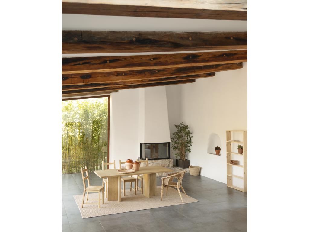 Brown Solid Wood Dining Table, 200 x 75 cm