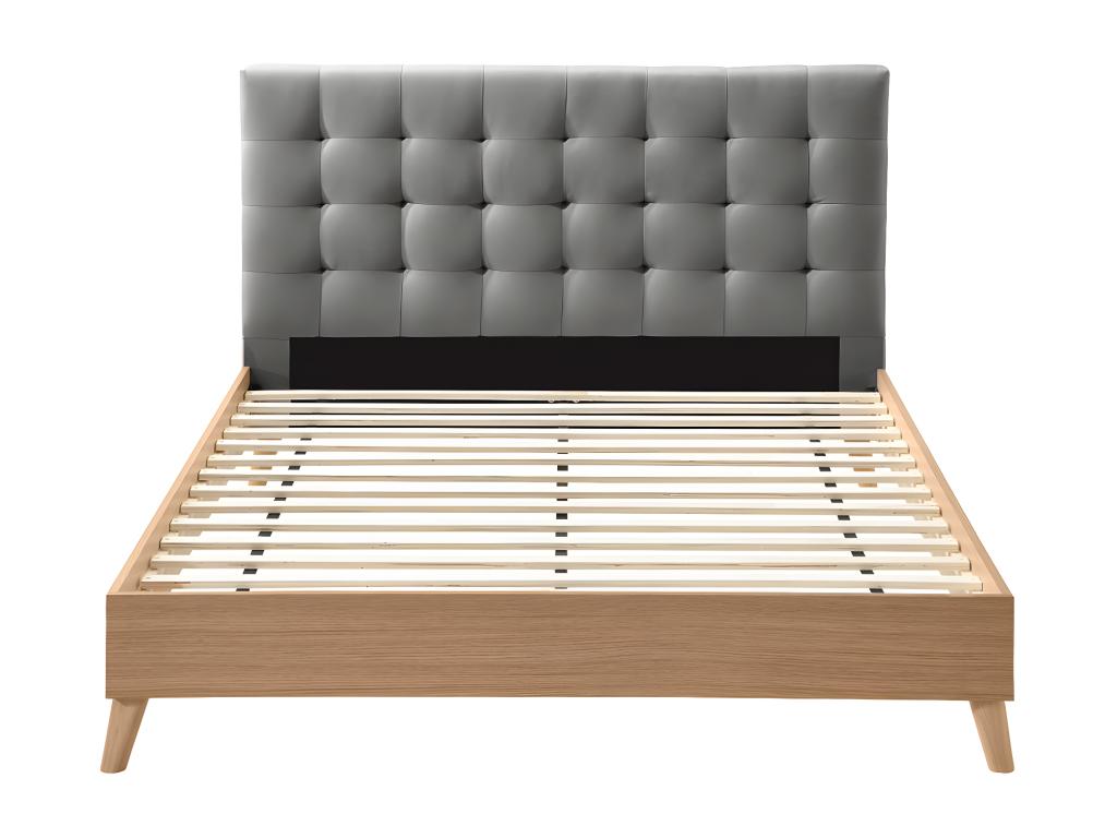 Gray Fabric Bed, 160 x 200 cm