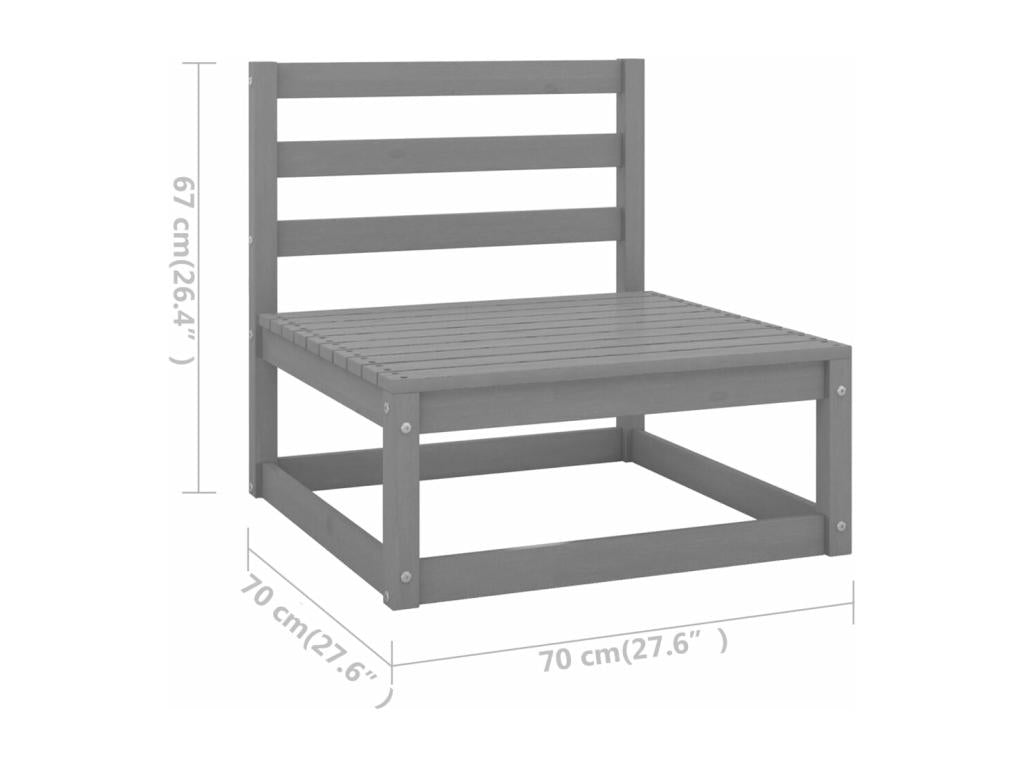 Gray Pine Wood Outdoor Furniture Set - dlz1766582361933