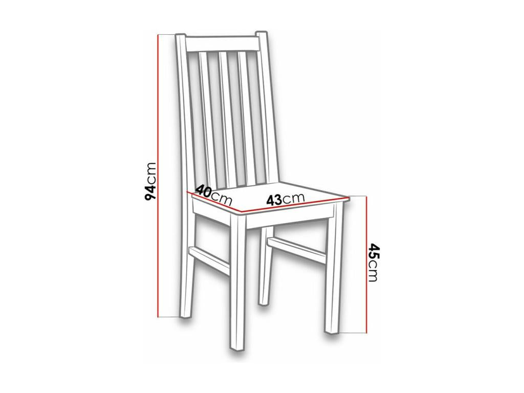Brown Oak Wood Chair, 94 x 43 x 40 cm