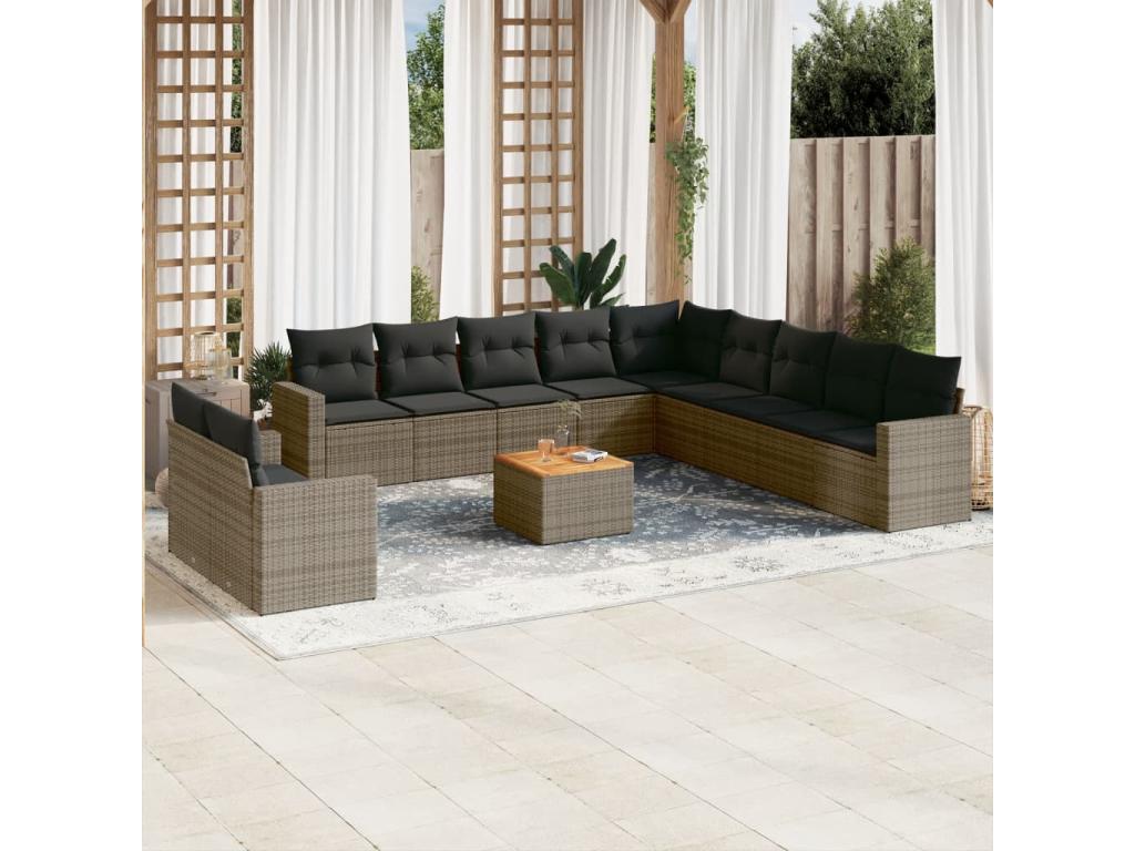 Gray Woven Resin Wicker Outdoor Furniture Set