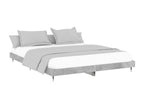 Gray Engineered Wood Bed Frame, 200 x 200 cm