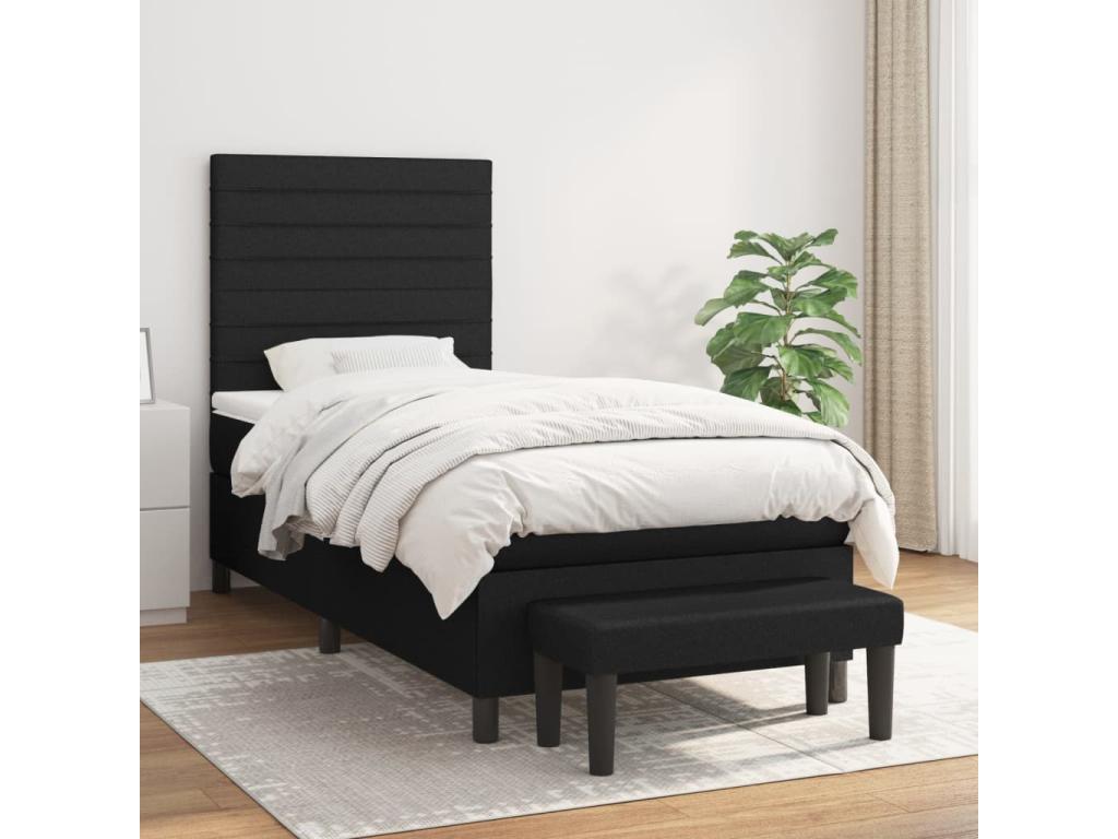 Black Fabric Mattress, 90 x 190 cm