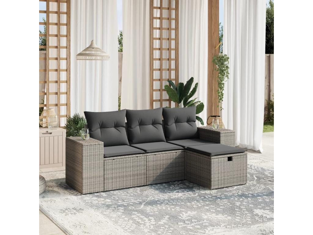 Gray Woven Resin Wicker Outdoor Furniture Set - dlz1766582292160