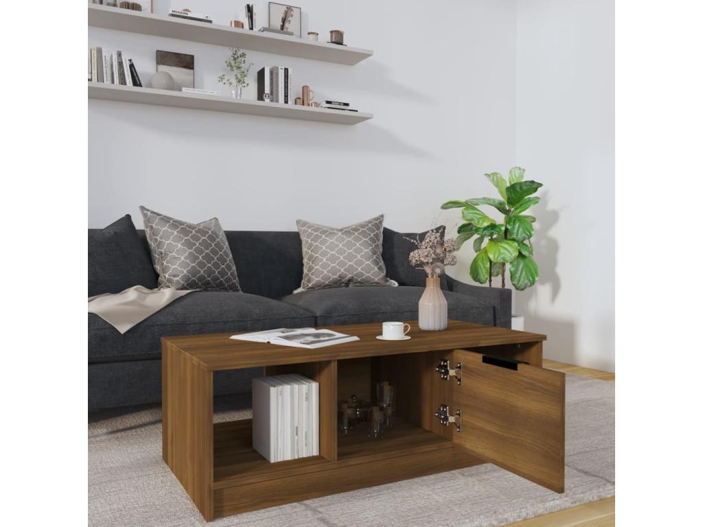 Brown Engineered Wood Coffee Table, 102 x 50 x 36 cm