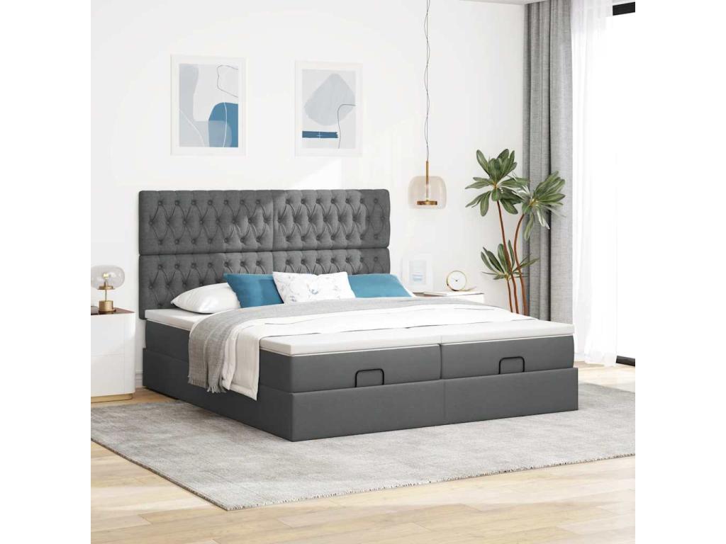 Gray Fabric Mattress, 160 x 200 cm - dlz1766582286338