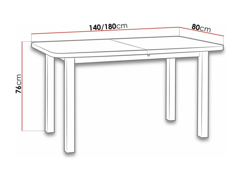 Brown Table, 76 x 80 x 140 cm