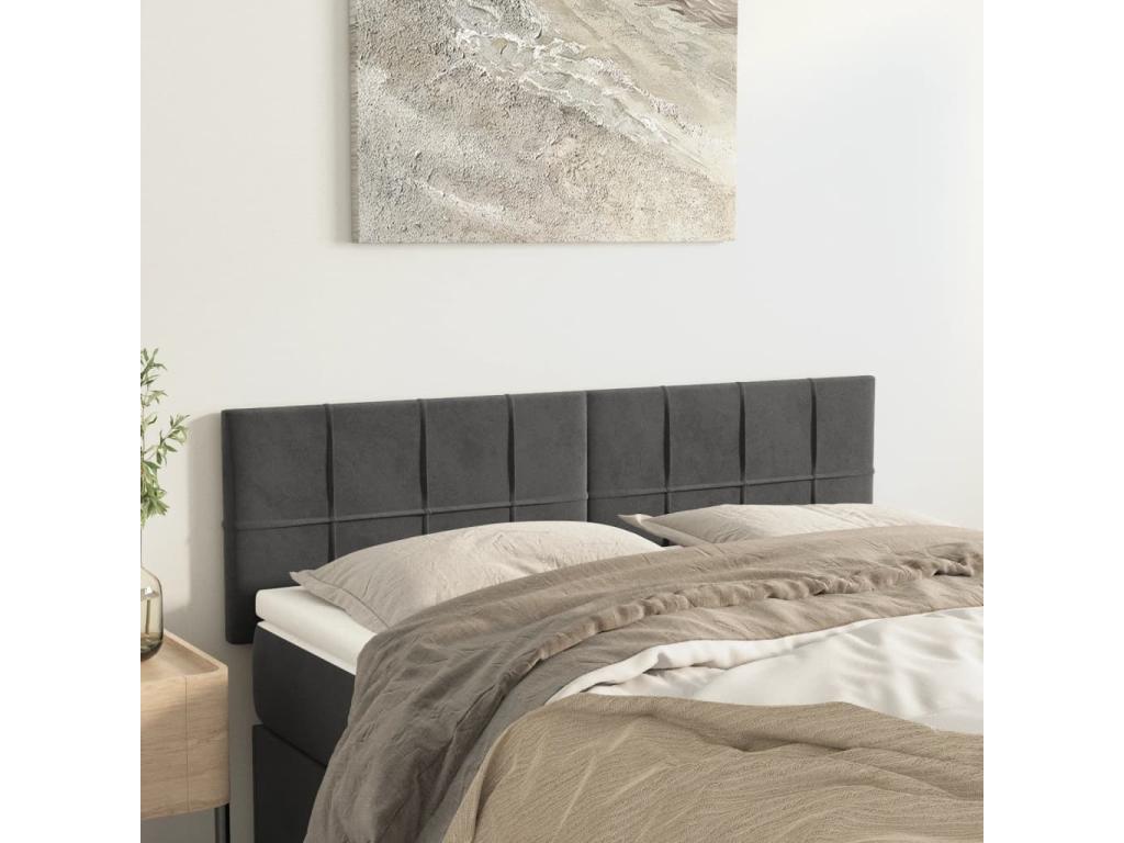 Gray Velvet Bed, 72 x 5 x 78 cm